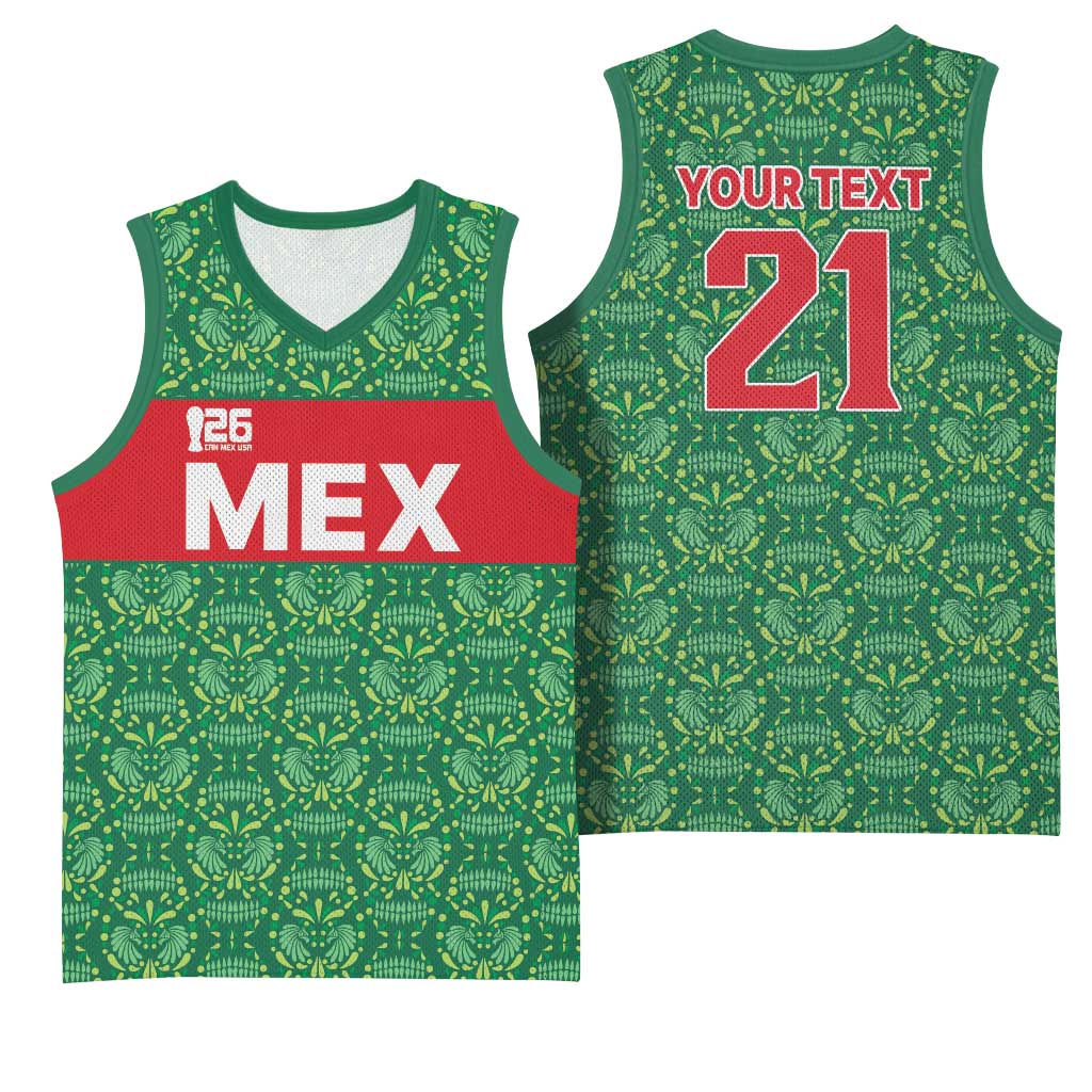 Mexico WC26 Custom Basketball Jersey Minimalist Aztec Eagle Green Color