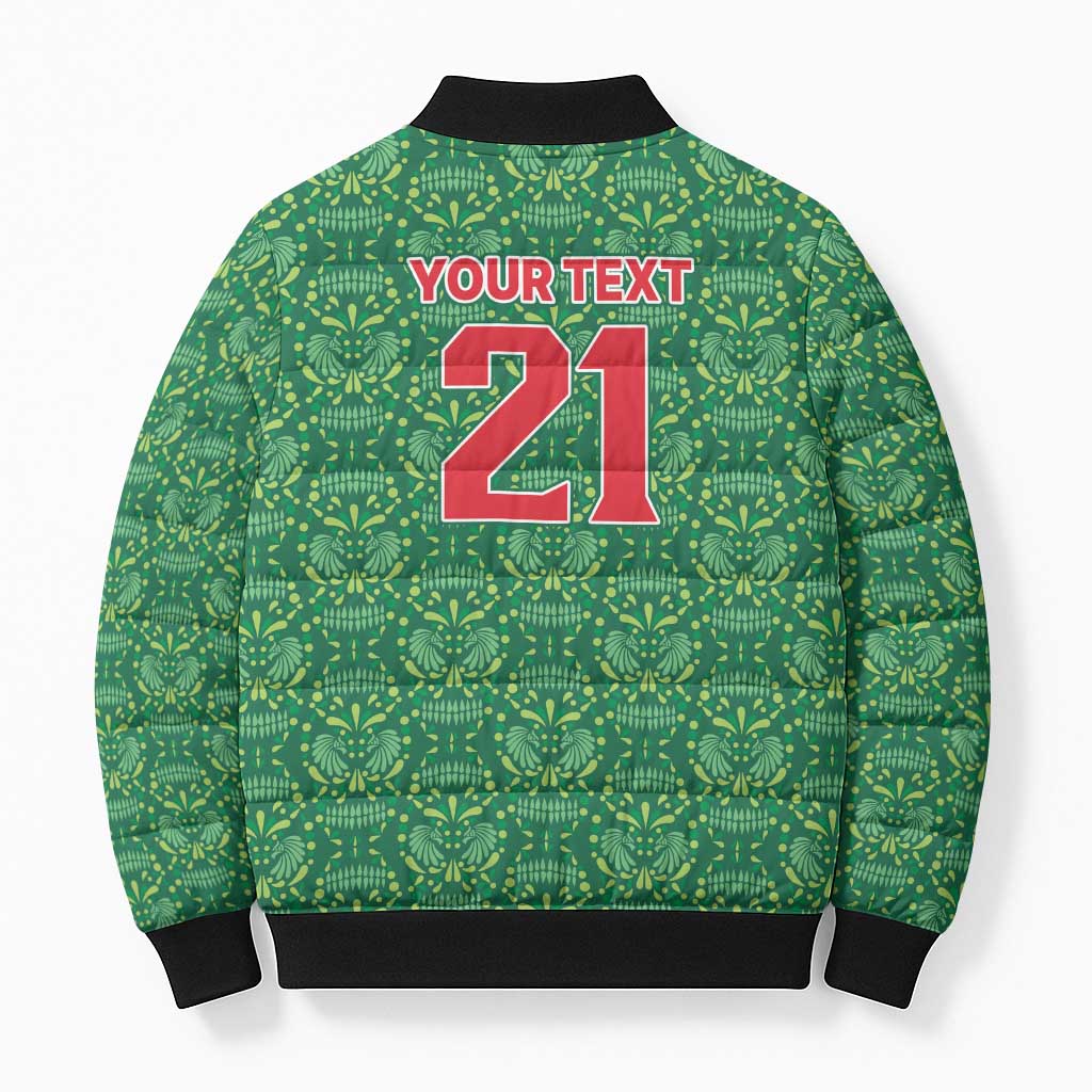 Mexico WC26 Custom Bomber Puffer Jacket Minimalist Aztec Eagle Green Color