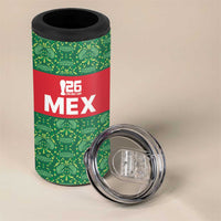 Mexico WC26 Custom 4 in 1 Can Cooler Tumbler Minimalist Aztec Eagle Green Color