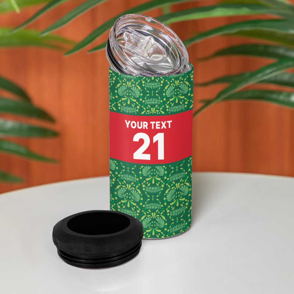 Mexico WC26 Custom 4 in 1 Can Cooler Tumbler Minimalist Aztec Eagle Green Color