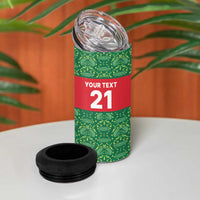 Mexico WC26 Custom 4 in 1 Can Cooler Tumbler Minimalist Aztec Eagle Green Color