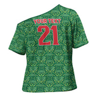Mexico WC26 Custom Cross Shoulder Shirt Minimalist Aztec Eagle Green Color