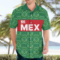Mexico WC26 Custom Hawaiian Shirt Minimalist Aztec Eagle Green Color
