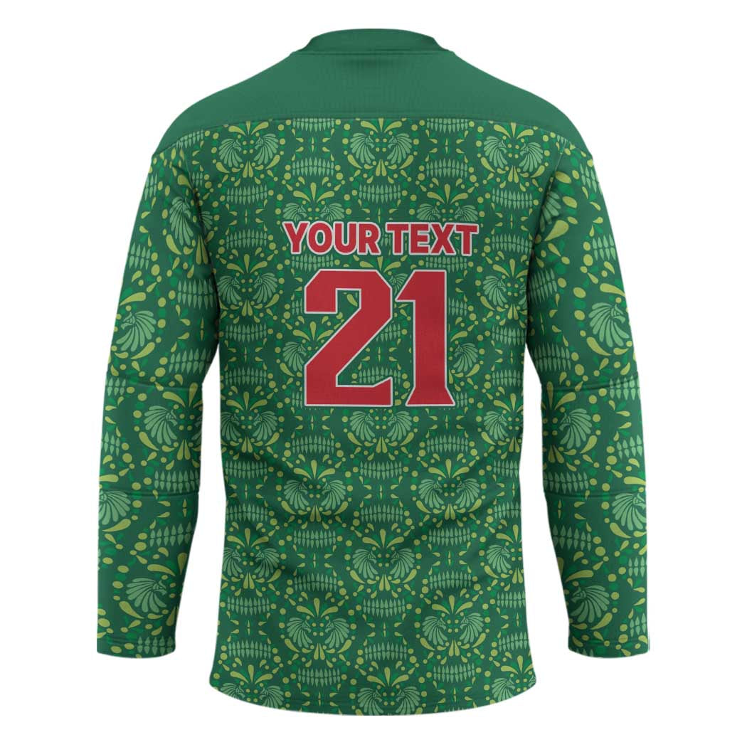 Mexico WC26 Custom Hockey Jersey Minimalist Aztec Eagle Green Color