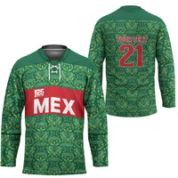 Mexico WC26 Custom Hockey Jersey Minimalist Aztec Eagle Green Color