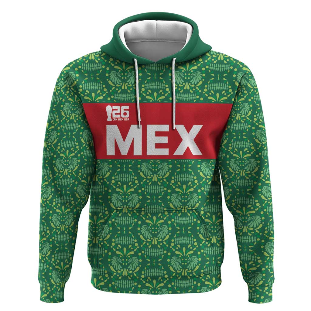 Mexico WC26 Custom Hoodie Minimalist Aztec Eagle Green Color