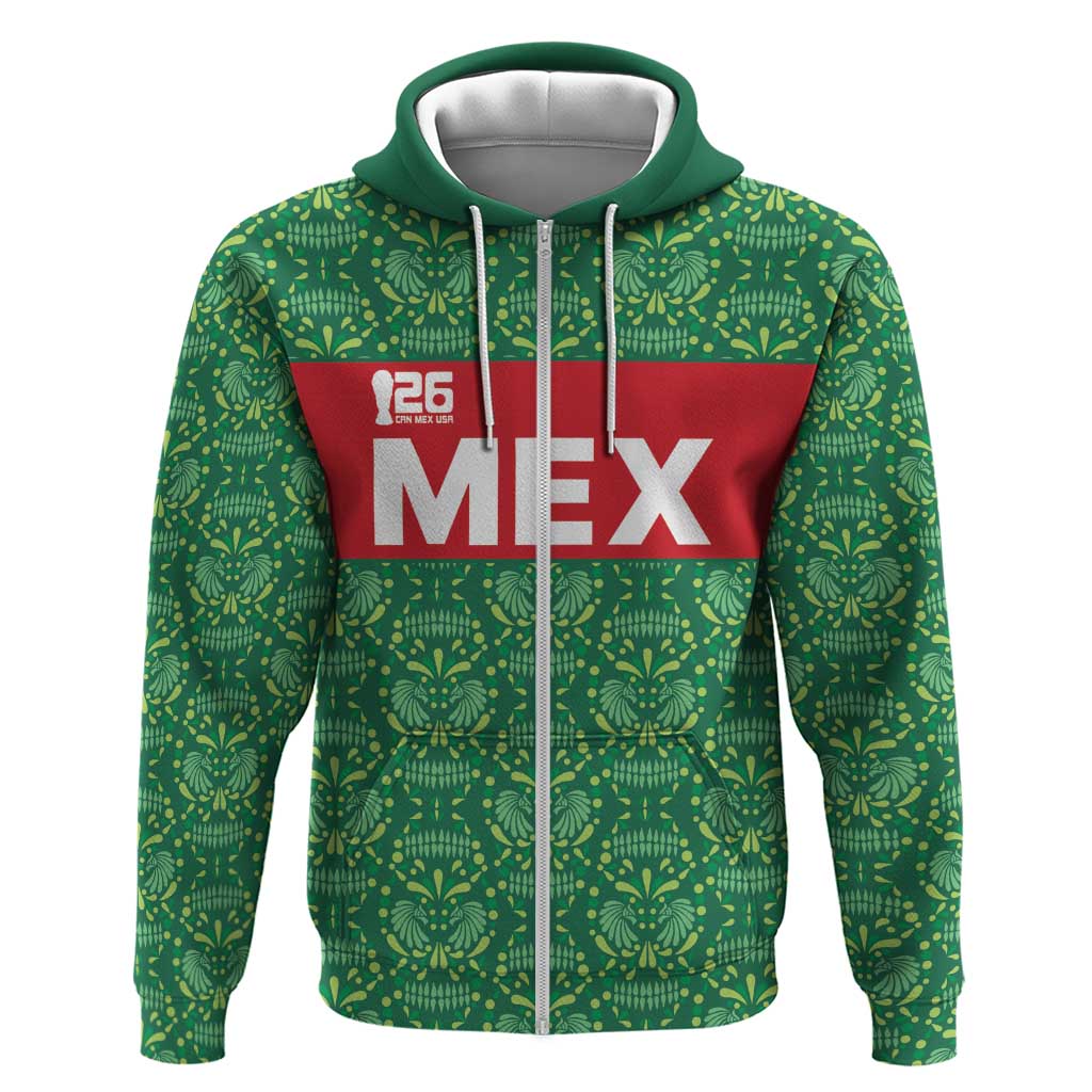 Mexico WC26 Custom Hoodie Minimalist Aztec Eagle Green Color