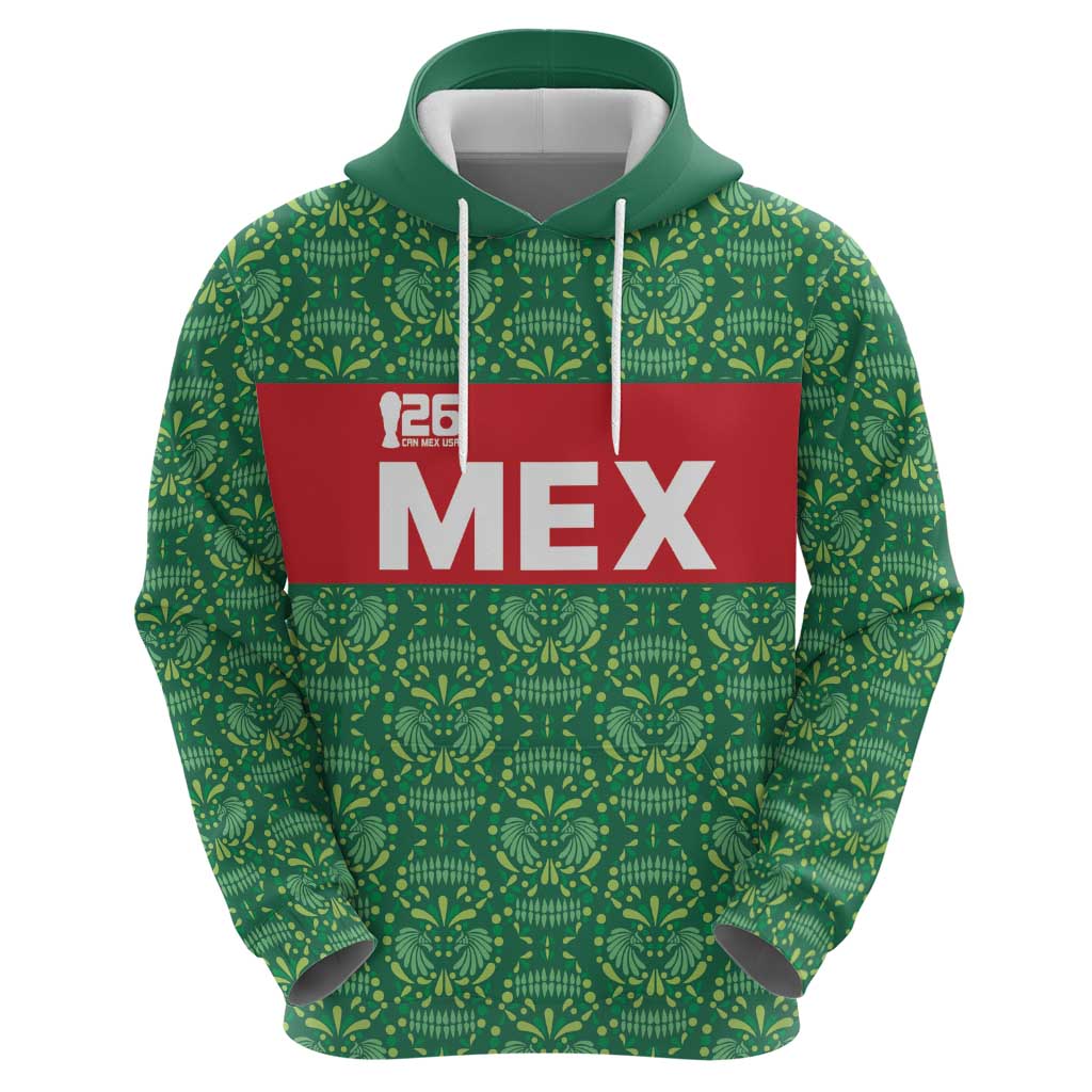 Mexico WC26 Custom Hoodie Minimalist Aztec Eagle Green Color