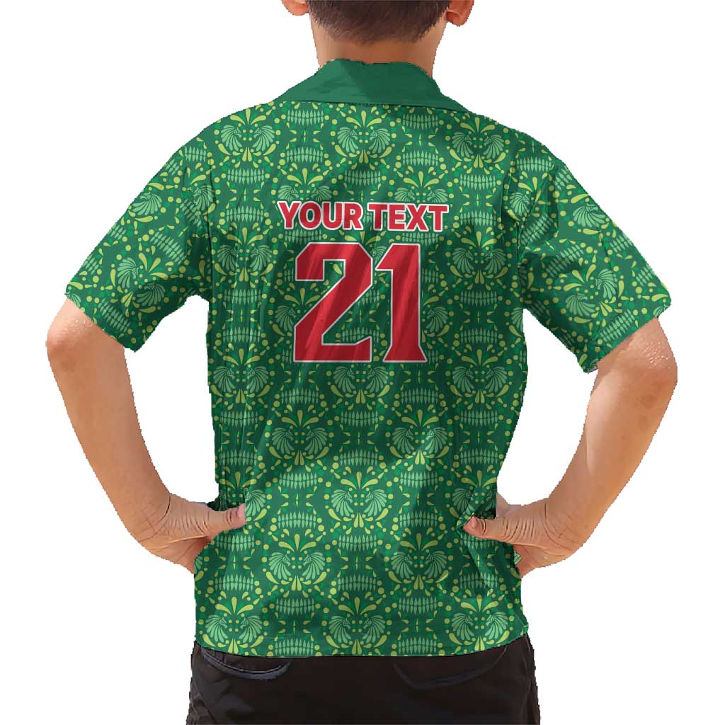 Mexico WC26 Custom Kid Hawaiian Shirt Minimalist Aztec Eagle Green Color
