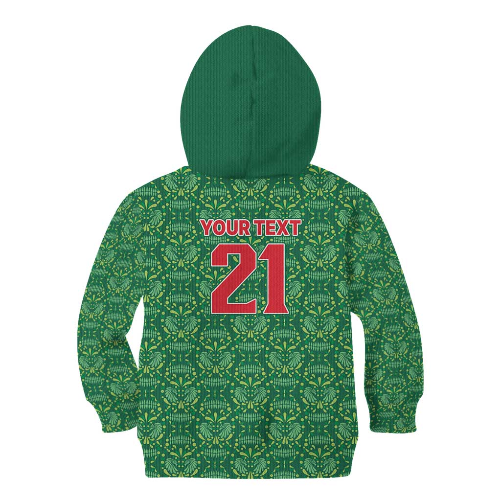Mexico WC26 Custom Kid Hoodie Minimalist Aztec Eagle Green Color