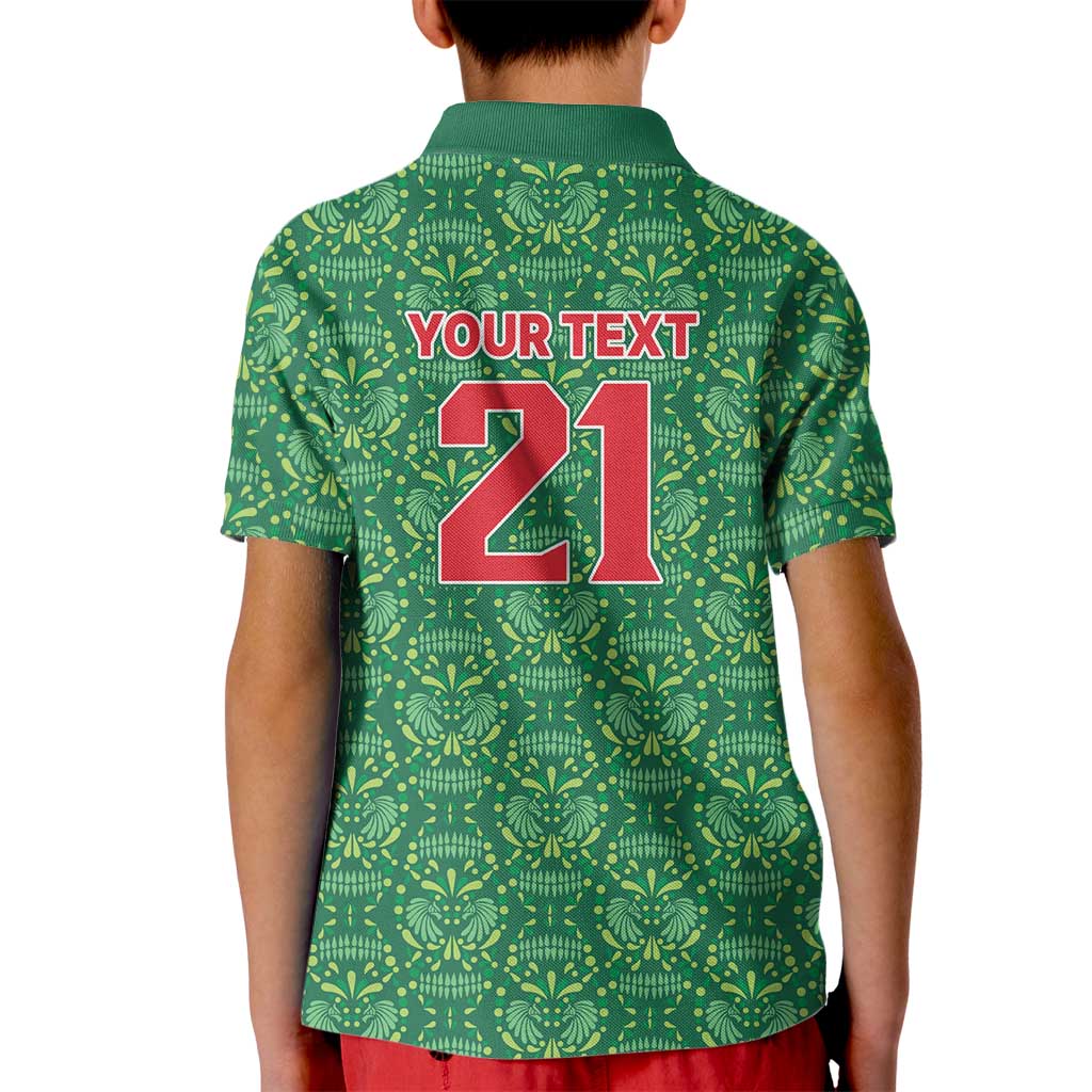 Mexico WC26 Custom Kid Polo Shirt Minimalist Aztec Eagle Green Color