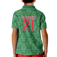 Mexico WC26 Custom Kid Polo Shirt Minimalist Aztec Eagle Green Color