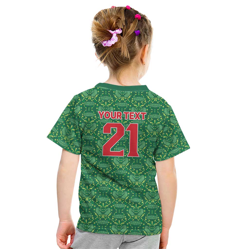 Mexico WC26 Custom Kid T Shirt Minimalist Aztec Eagle Green Color