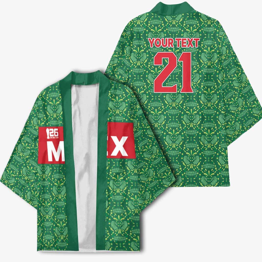 Mexico WC26 Custom Kimono Minimalist Aztec Eagle Green Color