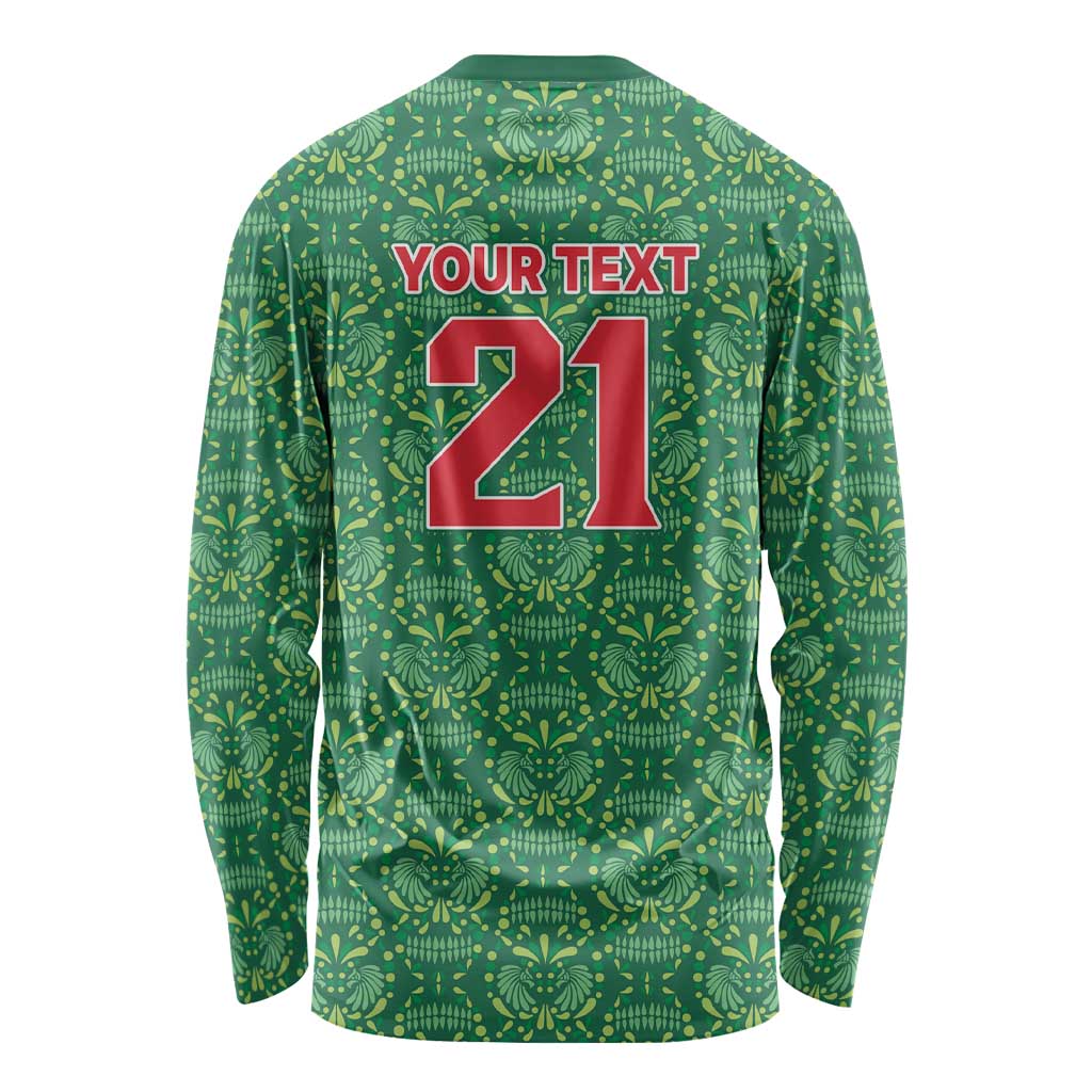 Mexico WC26 Custom Long Sleeve Shirt Minimalist Aztec Eagle Green Color