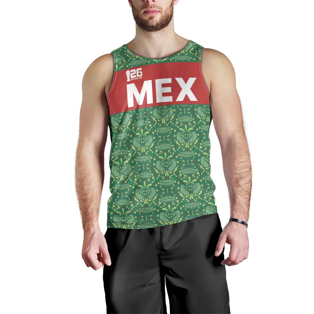 Mexico WC26 Custom Men Tank Top Minimalist Aztec Eagle Green Color