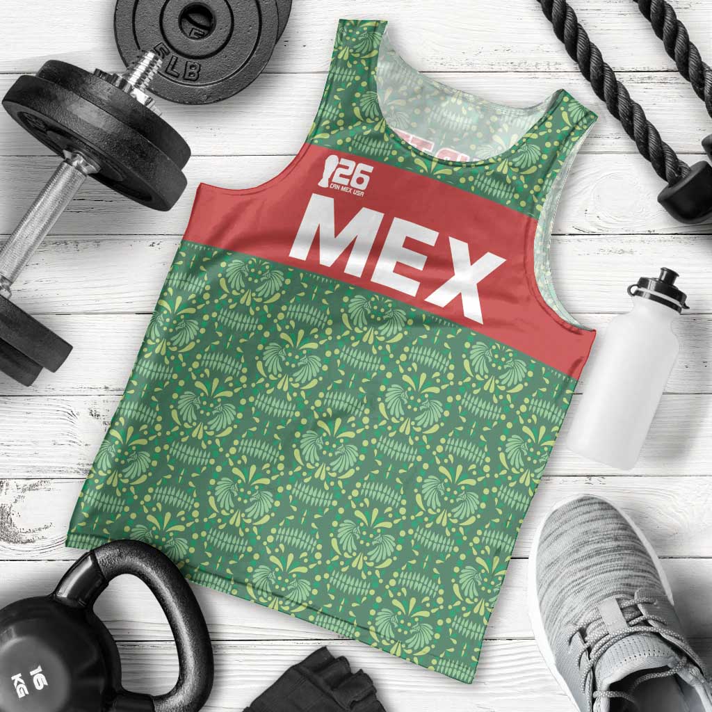 Mexico WC26 Custom Men Tank Top Minimalist Aztec Eagle Green Color