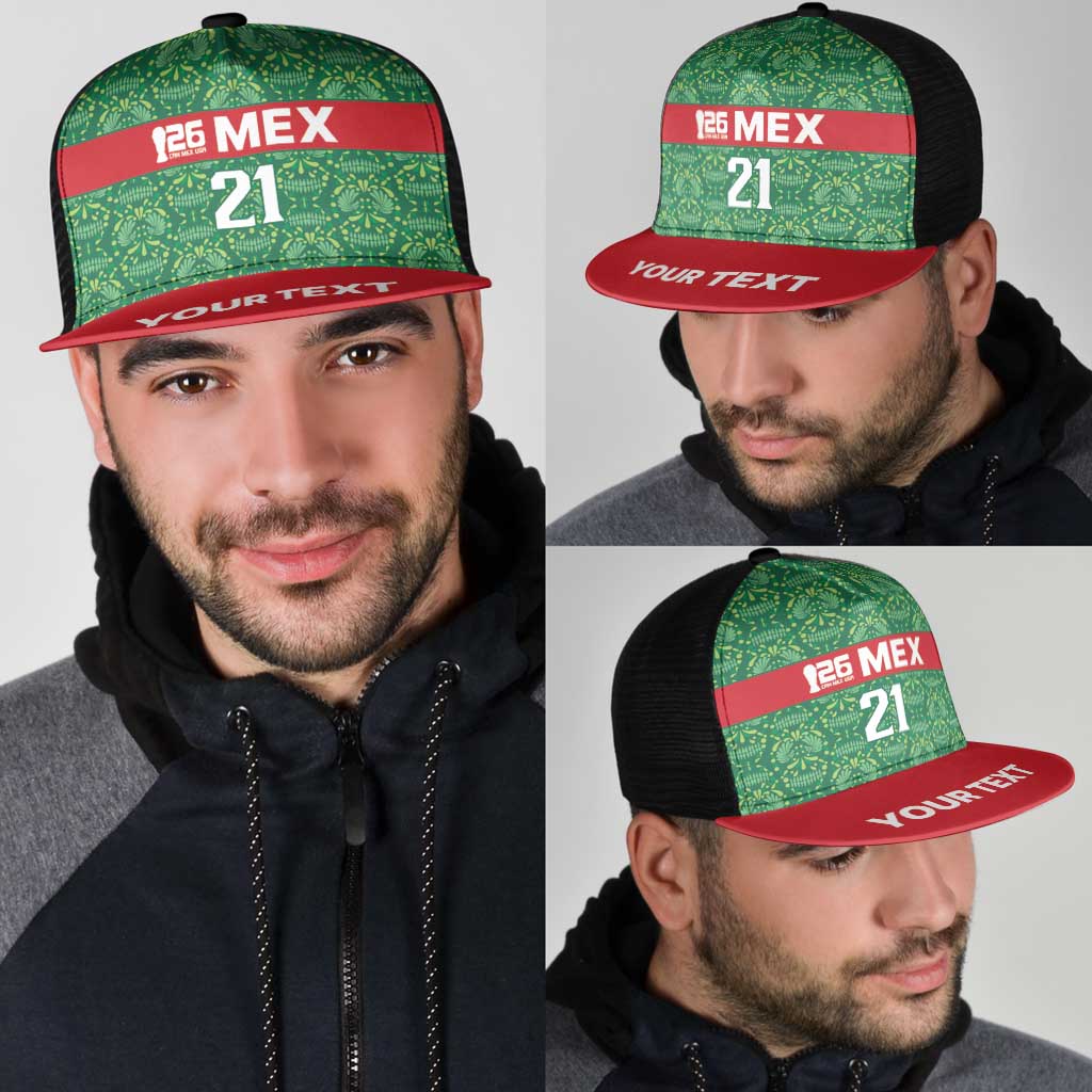 Mexico WC26 Custom Mesh Trucker Cap Minimalist Aztec Eagle Green Color
