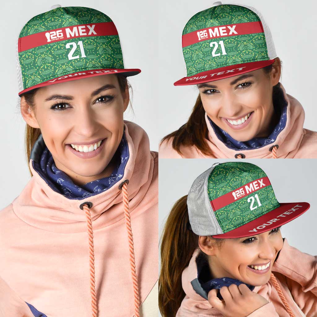 Mexico WC26 Custom Mesh Trucker Cap Minimalist Aztec Eagle Green Color