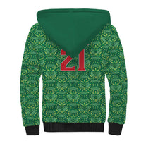 Mexico WC26 Custom Sherpa Hoodie Minimalist Aztec Eagle Green Color