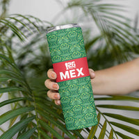 Mexico WC26 Custom Skinny Tumbler Minimalist Aztec Eagle Green Color