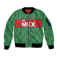 Mexico WC26 Custom Sleeve Zip Bomber Jacket Minimalist Aztec Eagle Green Color