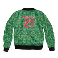 Mexico WC26 Custom Sleeve Zip Bomber Jacket Minimalist Aztec Eagle Green Color