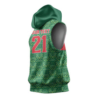 Mexico WC26 Custom Sleeveless Hoodie Minimalist Aztec Eagle Green Color