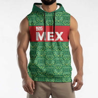 Mexico WC26 Custom Sleeveless Hoodie Minimalist Aztec Eagle Green Color
