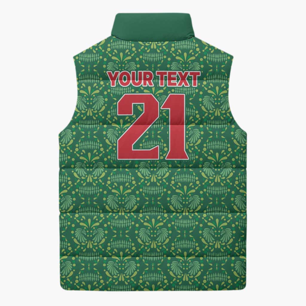 Mexico WC26 Custom Sleeveless Puffer Jacket Minimalist Aztec Eagle Green Color