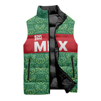 Mexico WC26 Custom Sleeveless Puffer Jacket Minimalist Aztec Eagle Green Color
