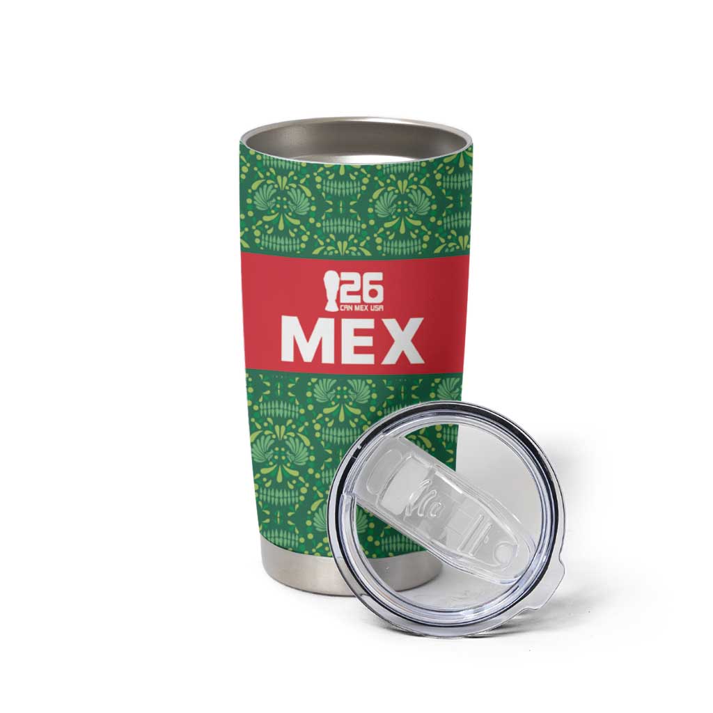 Mexico WC26 Custom Tumbler Cup Minimalist Aztec Eagle Green Color