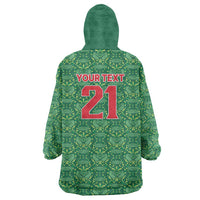Mexico WC26 Custom Wearable Blanket Hoodie Minimalist Aztec Eagle Green Color