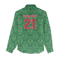 Mexico WC26 Custom Women Casual Shirt Minimalist Aztec Eagle Green Color