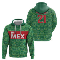 Mexico WC26 Custom Zip Hoodie Minimalist Aztec Eagle Green Color