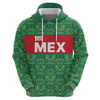Mexico WC26 Custom Zip Hoodie Minimalist Aztec Eagle Green Color