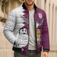 Qatar WC26 Custom Bomber Puffer Jacket Funny La'eeb with Arabic Pattern