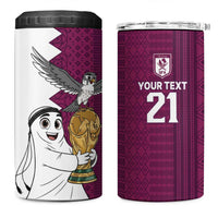 Qatar WC26 Custom 4 in 1 Can Cooler Tumbler Funny La'eeb with Arabic Pattern
