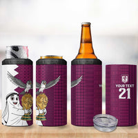 Qatar WC26 Custom 4 in 1 Can Cooler Tumbler Funny La'eeb with Arabic Pattern
