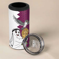 Qatar WC26 Custom 4 in 1 Can Cooler Tumbler Funny La'eeb with Arabic Pattern