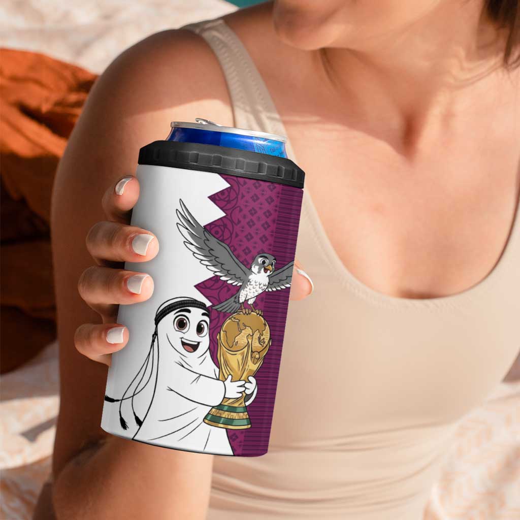 Qatar WC26 Custom 4 in 1 Can Cooler Tumbler Funny La'eeb with Arabic Pattern