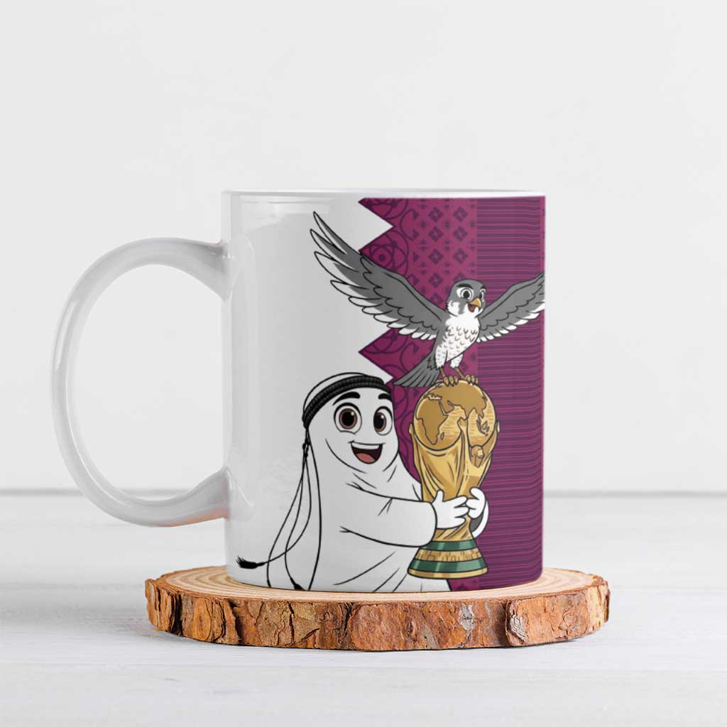 Qatar WC26 Custom Ceramic Mug Funny La'eeb with Arabic Pattern