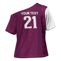Qatar WC26 Custom Cross Shoulder Shirt Funny La'eeb with Arabic Pattern