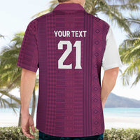 Qatar WC26 Custom Hawaiian Shirt Funny La'eeb with Arabic Pattern