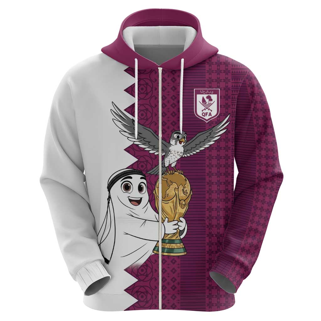 Qatar WC26 Custom Hoodie Funny La'eeb with Arabic Pattern