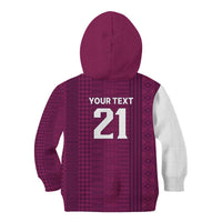 Qatar WC26 Custom Kid Hoodie Funny La'eeb with Arabic Pattern