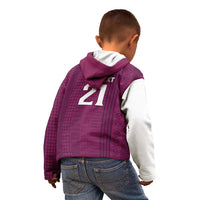 Qatar WC26 Custom Kid Hoodie Funny La'eeb with Arabic Pattern