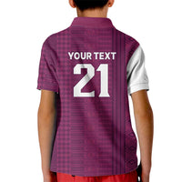 Qatar WC26 Custom Kid Polo Shirt Funny La'eeb with Arabic Pattern