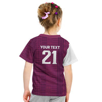 Qatar WC26 Custom Kid T Shirt Funny La'eeb with Arabic Pattern