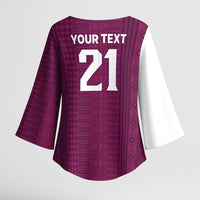 Qatar WC26 Custom Kimono Sleeve Blouse Funny La'eeb with Arabic Pattern